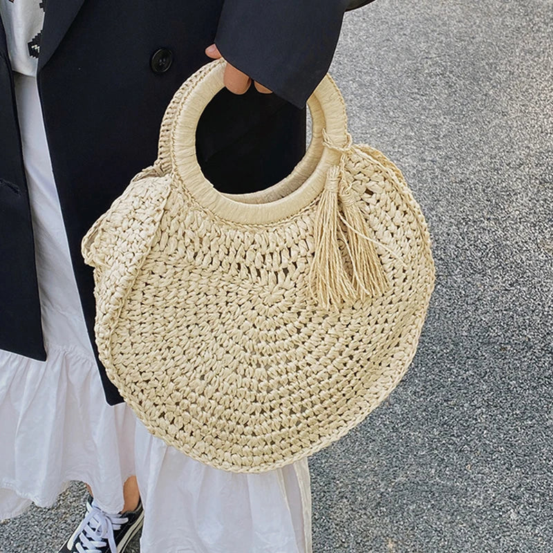 Casual Rattan Large Capacity Tote Bag