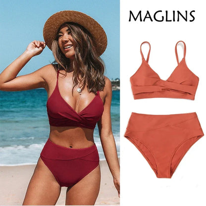Sexy Twist Tank High-Waist Bikini Set