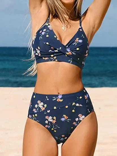 Sexy Twist Tank High-Waist Bikini Set