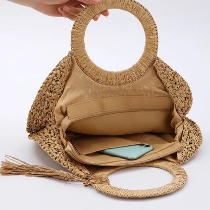 Casual Rattan Large Capacity Tote Bag