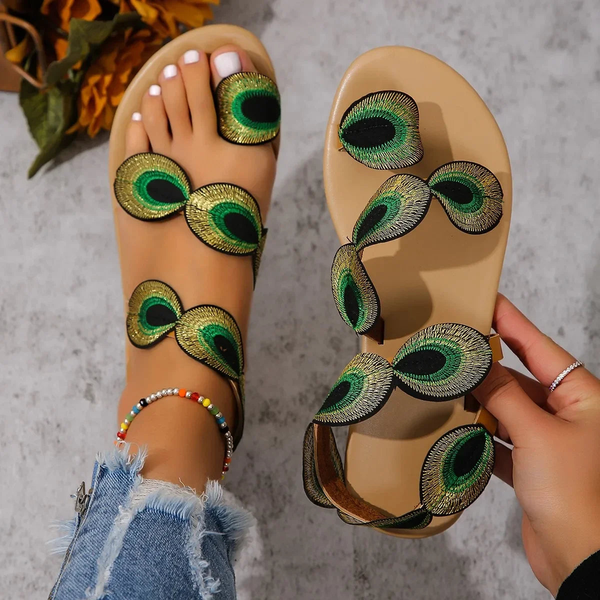 Floral Flat Sandals