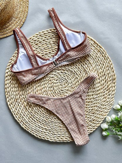 Sexy Plaid Bikini Push Up Swimwear