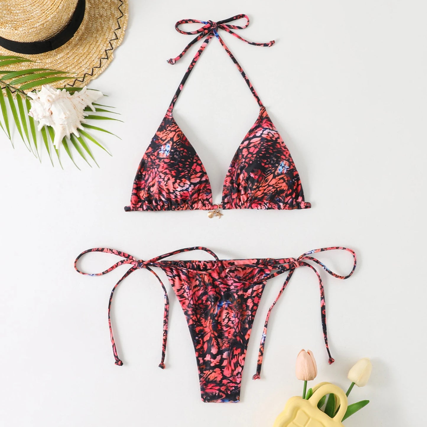 Floral Halter Bikini Set  Chic and Sexy