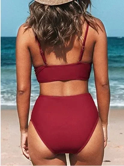 Sexy Twist Tank High-Waist Bikini Set