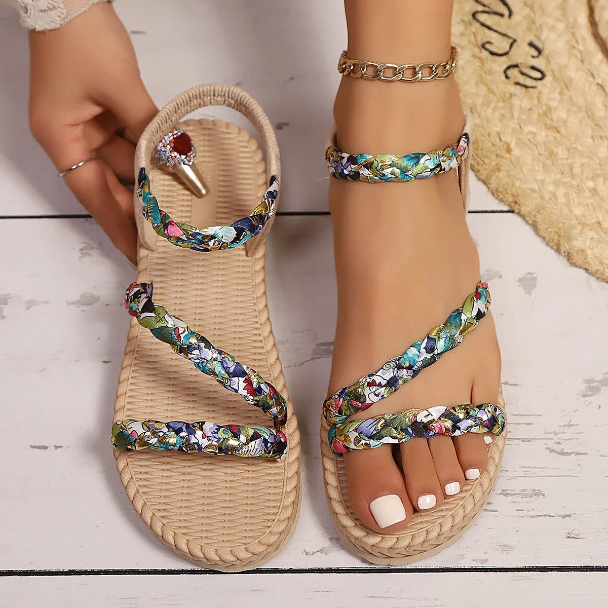 Braided Bohemian Sandals for Women
