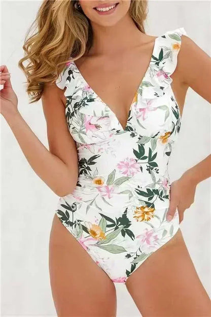 Floral Ruffle One-piece Swimsuit