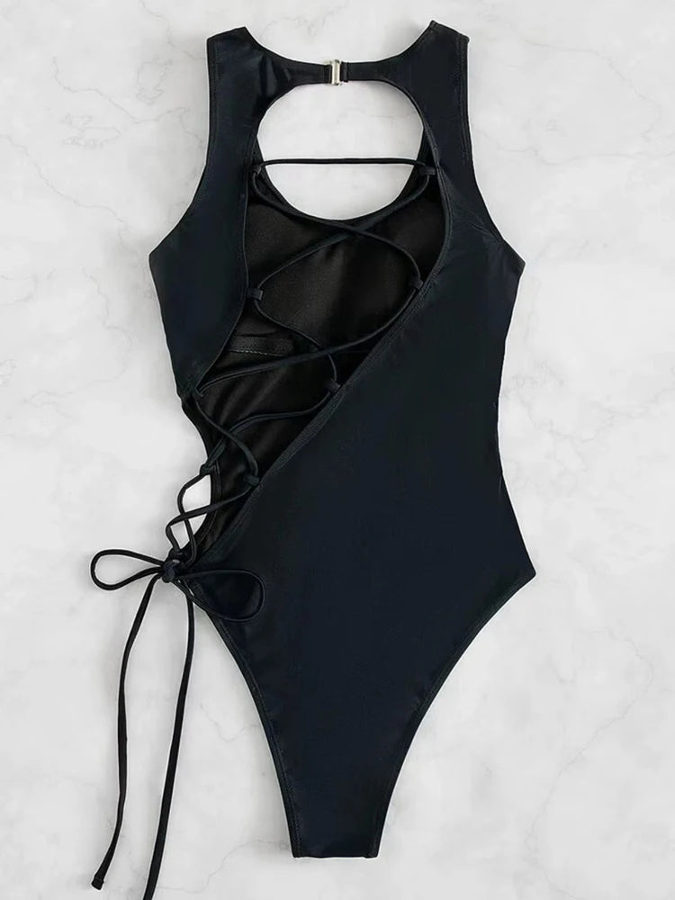 Sexy Bandage One-Piece Beachwear for Women