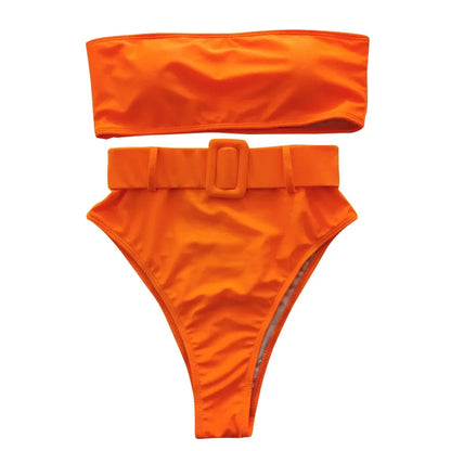 Push Up Bandeau High-Waist Swimwear