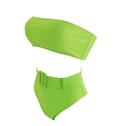 Push Up Bandeau High-Waist Swimwear