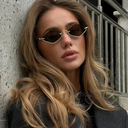 Stylish Metal Half Frame Women's Sunglasses