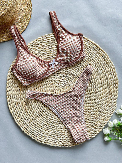 Sexy Plaid Bikini Push Up Swimwear