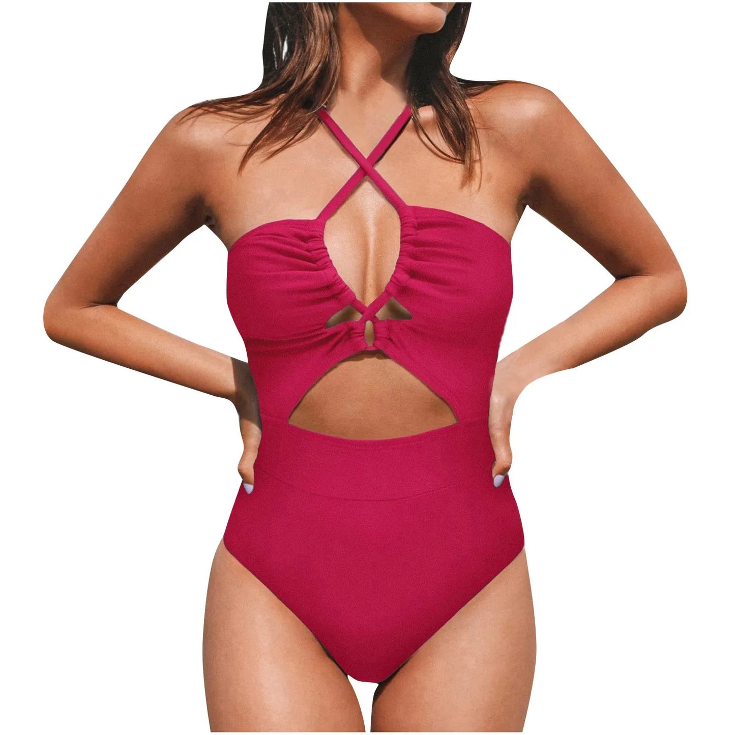 Cut Out One-Piece Backless Swimsuit