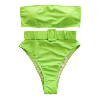 Push Up Bandeau High-Waist Swimwear