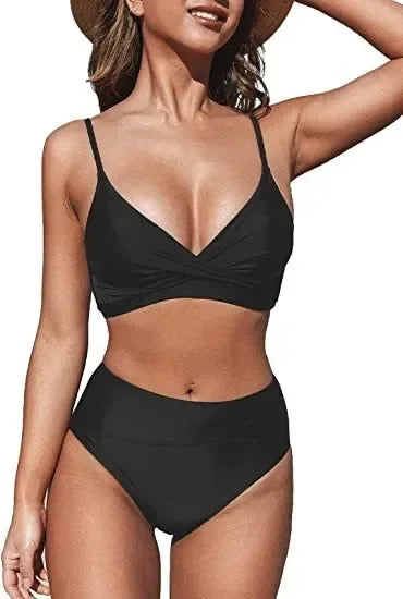 Sexy Twist Tank High-Waist Bikini Set